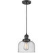 Franklin Restoration Bell 1 Light 8 inch Matte Black Mini Pendant Ceiling Light in Incandescent, Seedy, Franklin Restoration