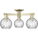 Arcadia Athens Water Glass 3 Light 23.5 inch Antique Brass Semi-Flush Mount Ceiling Light