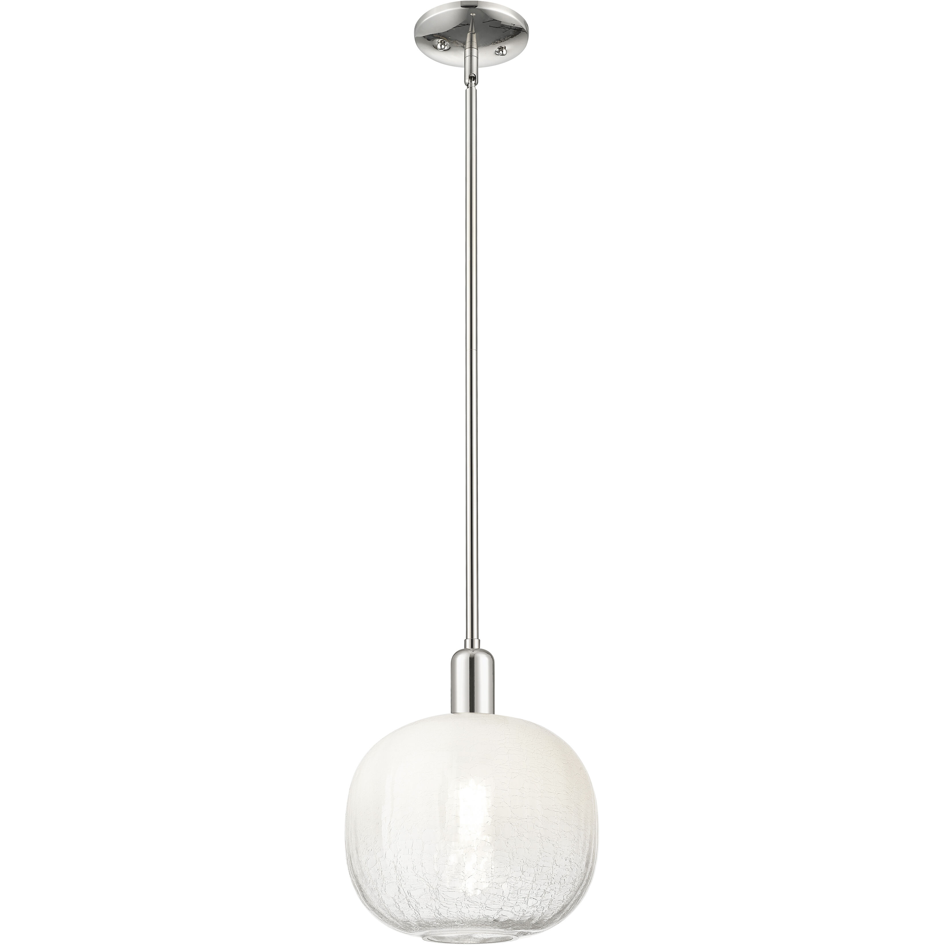 Downtown Urban Brookhaven Sphere 1 Light 10 inch Polished Nickel Mini Pendant Ceiling Light in Opal Glass
