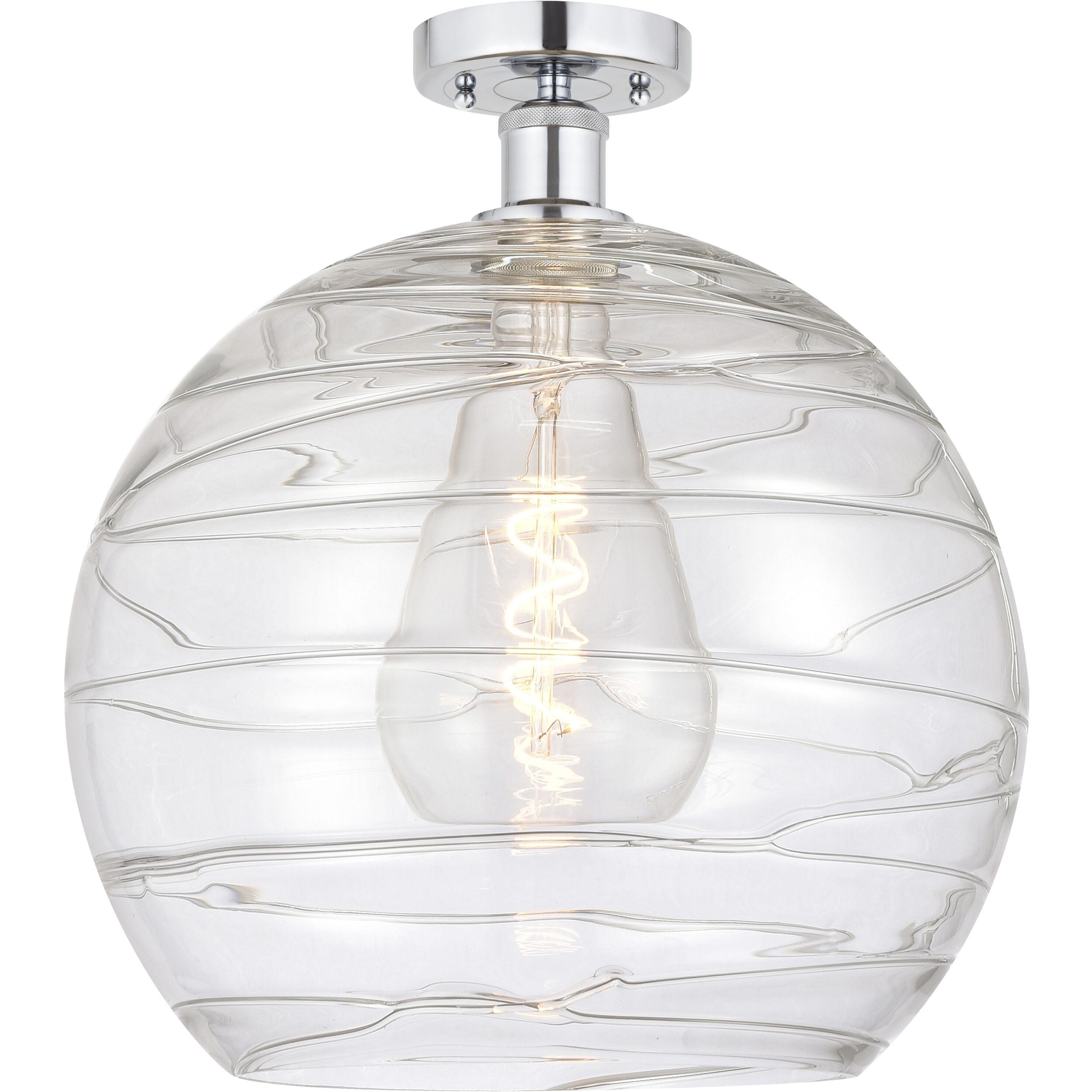 Edison Athens Deco Swirl 1 Light 13.00 inch Semi-Flush Mount