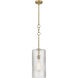 Wexford 1 Light 8 inch Brushed Brass Mini Pendant Ceiling Light in Clear Basket Weave Glass