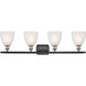 Ballston Castile 4 Light 36 inch Black Antique Brass Bath Vanity Light Wall Light in White Glass, Ballston