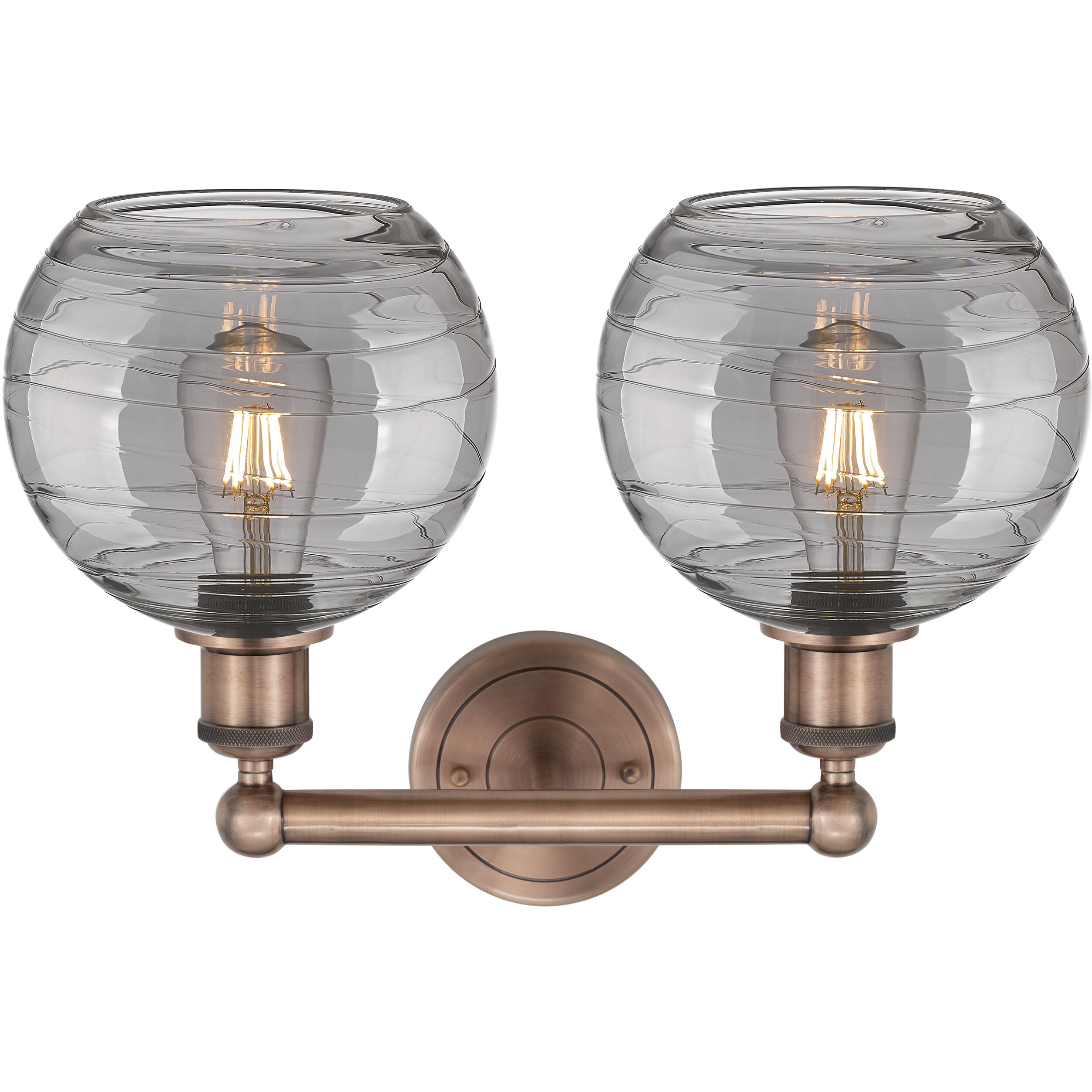 Edison Athens Deco Swirl 2 Light 17 inch Antique Copper Bath Vanity Light Wall Light