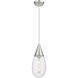 Malone 1 Light 6 inch Satin Nickel Pendant Ceiling Light in Striped Clear Glass
