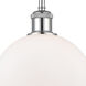 Ballston Athens 1 Light 8 inch Polished Chrome Pendant Ceiling Light in Matte White Glass, Ballston