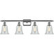 Ballston Hanover 4 Light 36 inch Polished Chrome Bath Vanity Light Wall Light in Fishnet Glass, Ballston
