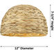 Woven Rattan 1 Light 12 inch Polished Nickel Pendant Ceiling Light