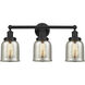 Bell 3 Light 24.5 inch Matte Black Bath Vanity Light Wall Light