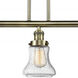 Franklin Restoration Bellmont 3 Light 39 inch Antique Brass Island Light Ceiling Light in Incandescent, Seedy Glass, Franklin Restoration