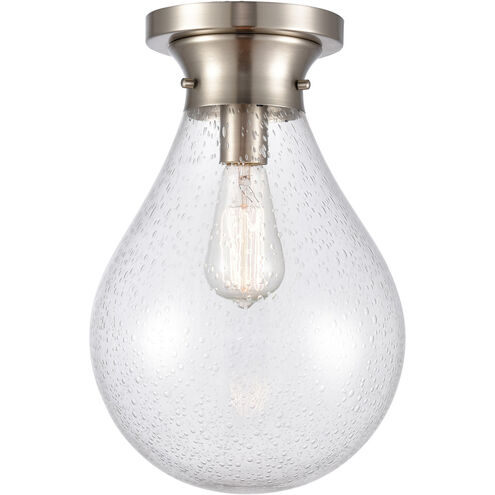 Genesis 1 Light 9.88 inch Satin Nickel Flush Mount Ceiling Light