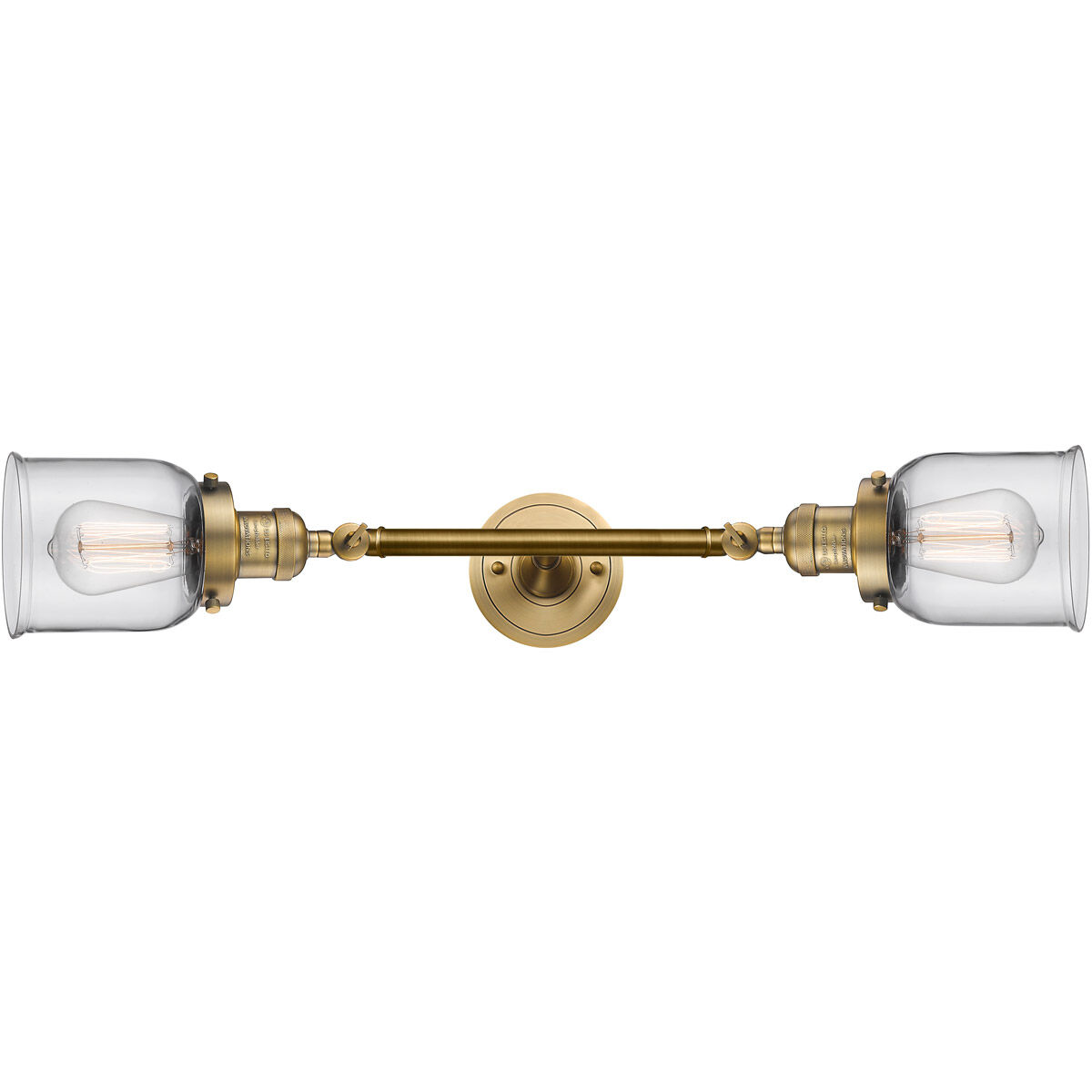 Franklin Restoration Small Bell LED 5 inch Brushed Brass Bath Vanity Light Wall Light in Clear Glass, Franklin Restoration