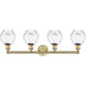 Waverly 4 Light 33 inch Brushed Brass and Clear Bath Vanity Light Wall Light
