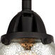 Nouveau 2 Small Bell LED 13 inch Matte Black Bath Vanity Light Wall Light in Silver Plated Mercury Glass