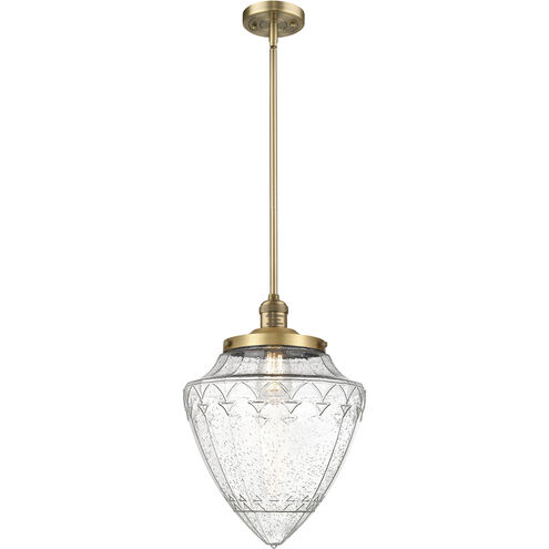 Franklin Restoration Bullet LED 12 inch Brushed Brass Mini Pendant Ceiling Light in Seedy