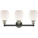 Eaton 3 Light 23.5 inch Black Antique Brass and Matte White Bath Vanity Light Wall Light