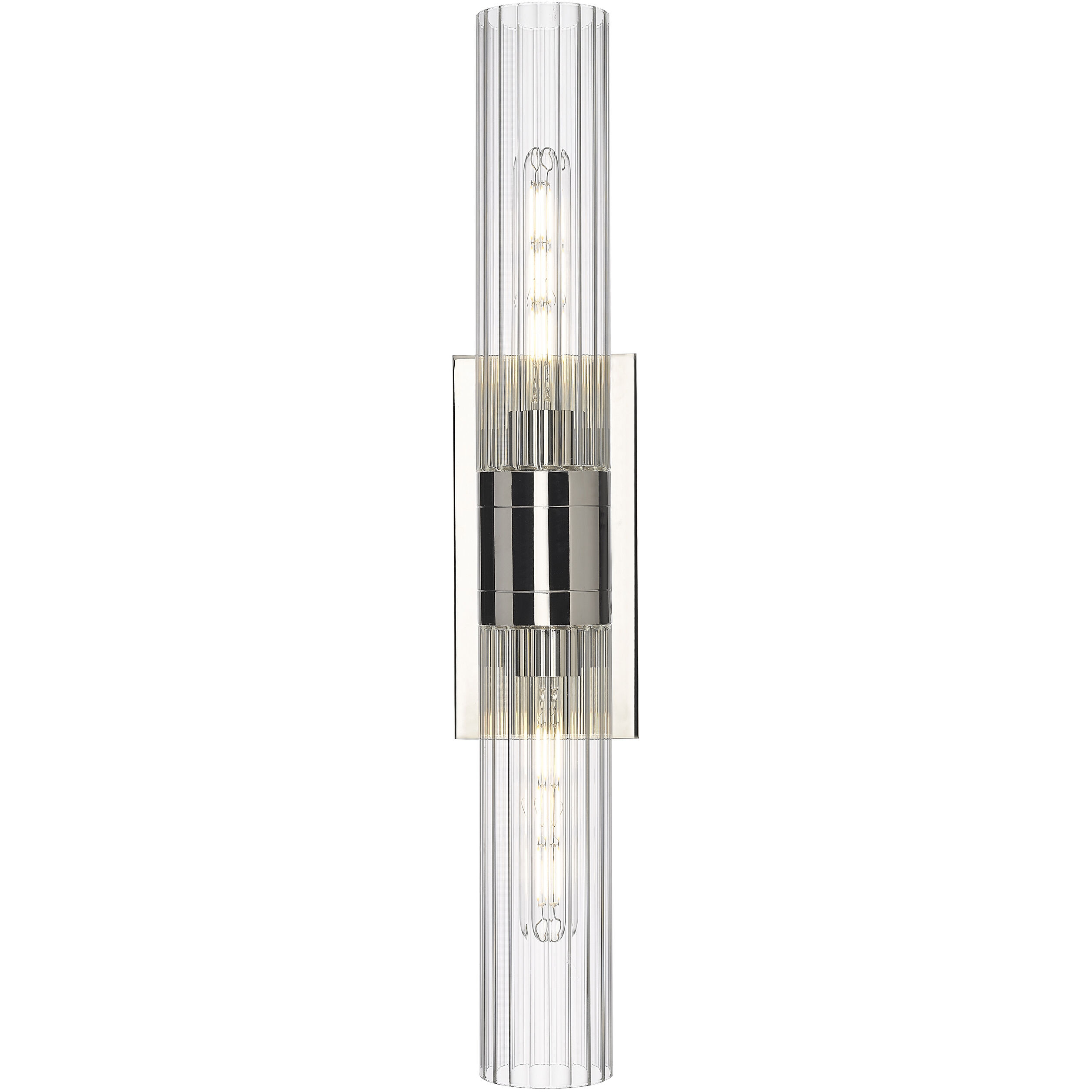 Empire 2 Light 24.75 inch Polished Nickel Bath Vanity Light Wall Light in Clear Glass