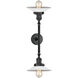 Franklin Restoration Halophane LED 18 inch Matte Black Bath Vanity Light Wall Light in Matte White Halophane Glass, Franklin Restoration