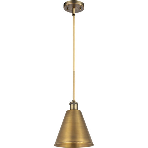 Ballston Cone 1 Light 8 inch Brushed Brass Pendant Ceiling Light