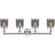 Bell 4 Light 33.5 inch Polished Nickel Bath Vanity Light Wall Light in Plated Smoke