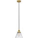 Edison Cone 1 Light 8 inch Brushed Brass Mini Pendant Ceiling Light