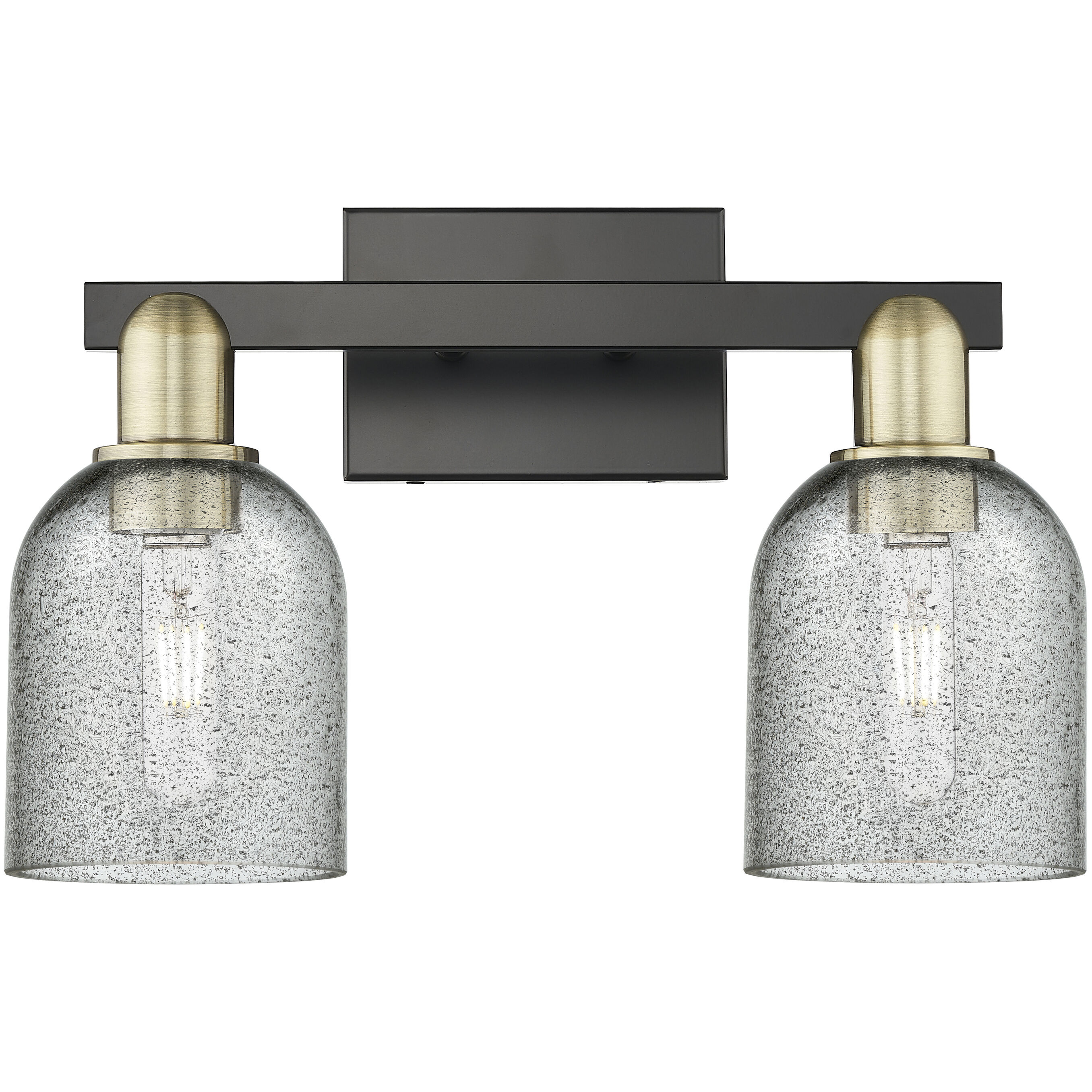 Arcadia Caledonia 2 Light 16 inch Black Antique Brass Bath Vanity Light Wall Light in Charcoal