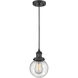 Franklin Restoration Beacon 1 Light 6 inch Matte Black Mini Pendant Ceiling Light in Incandescent, Seedy, Franklin Restoration