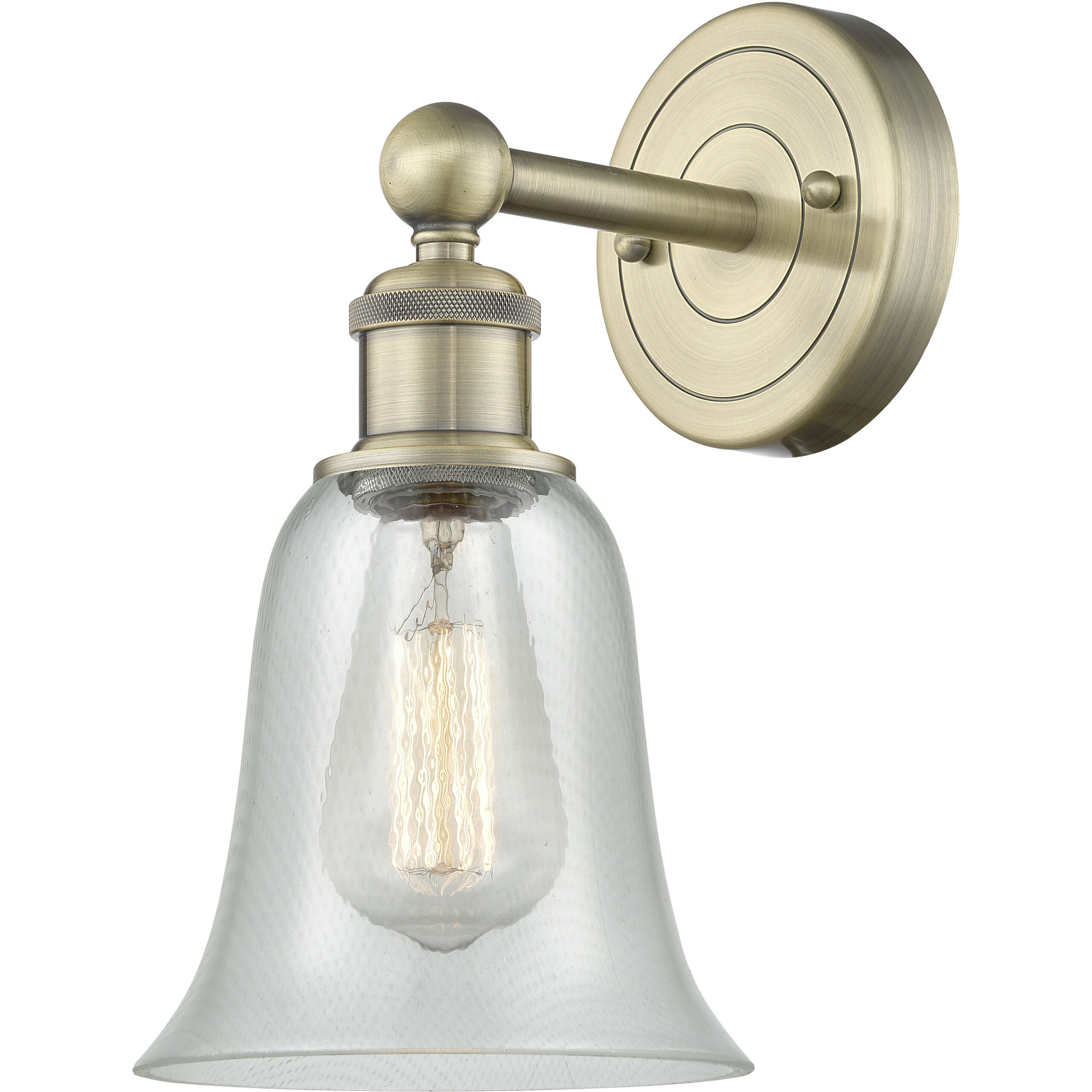 Hanover Sconce Wall Light in Antique Brass, Fishnet