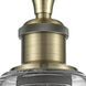 Berkshire 1 Light 8 inch Antique Brass Semi-Flush Mount Ceiling Light in Clear Glass