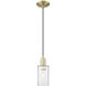 Arcadia Clymer 1 Light 4.88 inch Antique Brass Mini Pendant Ceiling Light in Clear