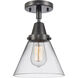 Franklin Restoration X-Large Cone LED 12 inch Matte Black Flush Mount Ceiling Light in Clear Glass
