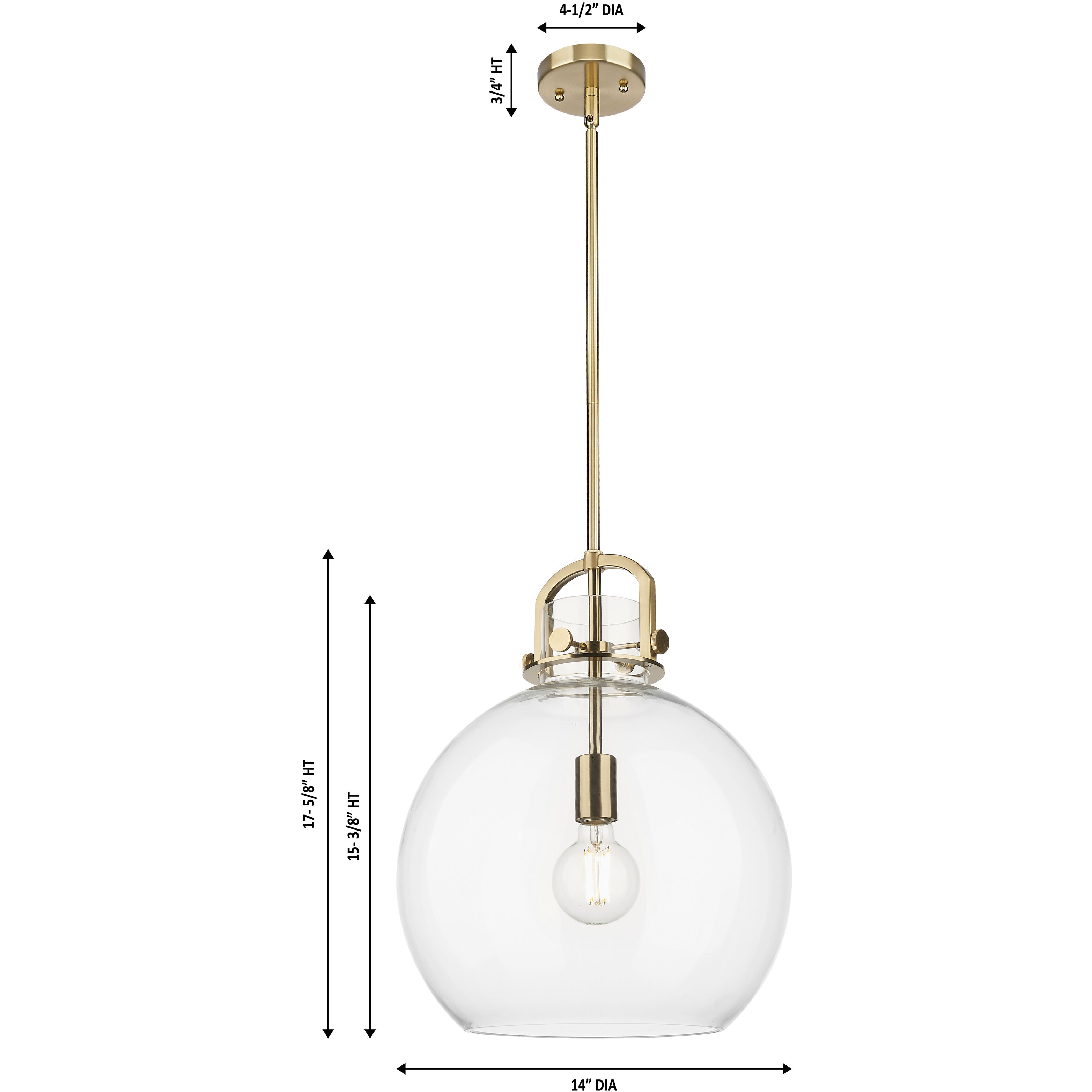 Downtown Urban Newton Sphere 1 Light 14 inch Matte Black Pendant Ceiling Light in Matte White