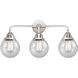 Nouveau 2 Beacon LED 24 inch Polished Chrome Bath Vanity Light Wall Light in Seedy Glass