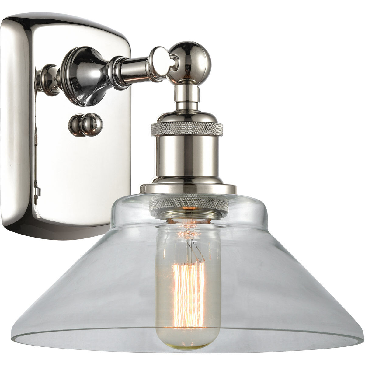 Ballston Orwell LED 8 inch Polished Nickel Sconce Wall Light in Clear Glass, Ballston