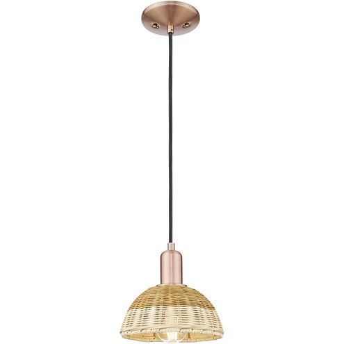 Natural Ballston Dome 1 Light 7.5 inch Antique Copper Mini Pendant Ceiling Light