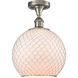 Ballston Large Farmhouse Chicken Wire LED 10 inch Brushed Satin Nickel Semi-Flush Mount Ceiling Light, Ballston
