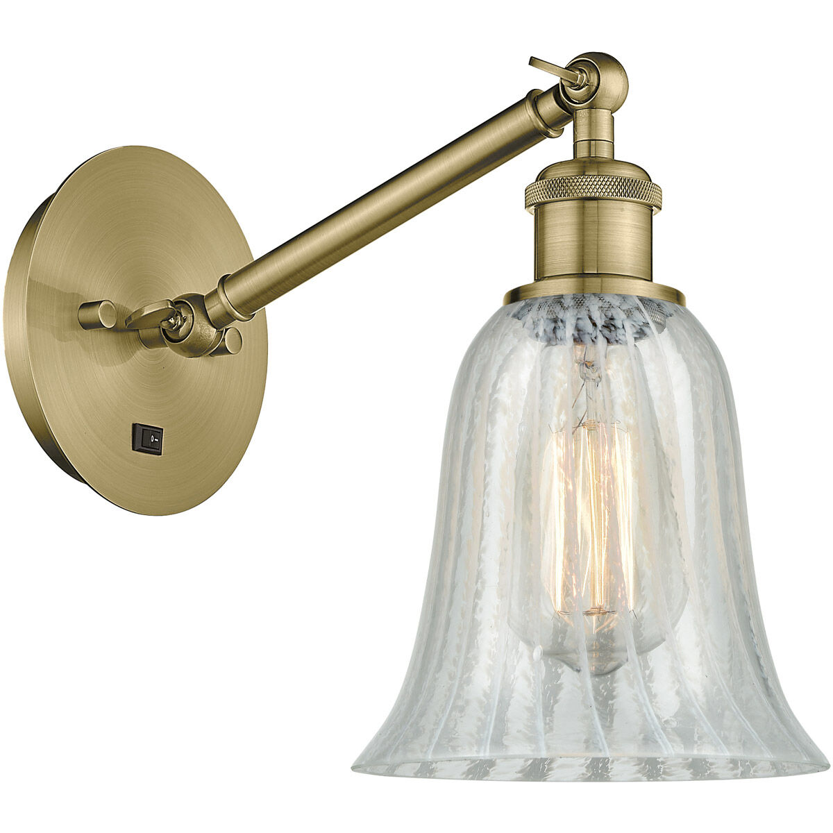 Ballston Hanover LED 6.25 inch Antique Brass Sconce Wall Light in Mouchette Glass