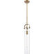 Restoration Pilaster LED 4.88 inch Brushed Brass Mini Pendant Ceiling Light, Restoration