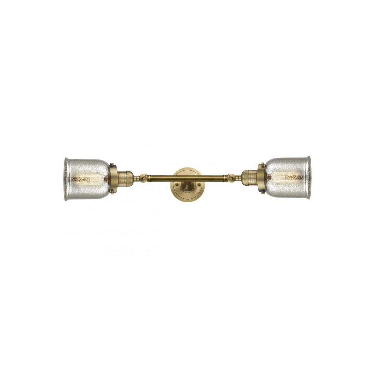 Franklin Restoration Small Bell LED 5 inch Brushed Brass Bath Vanity Light Wall Light in Silver Plated Mercury Glass, Franklin Restoration