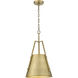 Luxor 1 Light 12 inch Brushed Brass Mini Pendant Ceiling Light