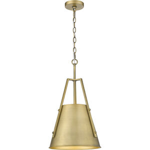 Luxor 1 Light 12 inch Brushed Brass Mini Pendant Ceiling Light in Incandescent