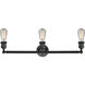 Franklin Restoration Bare Bulb 3 Light 30 inch Matte Black Bath Vanity Light Wall Light