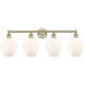 Cindyrella 4 Light 35 inch Antique Brass Bath Vanity Light Wall Light in Cased Matte White