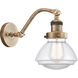 Franklin Restoration Olean LED 7 inch Brushed Brass Sconce Wall Light in Clear Glass, Franklin Restoration