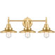 Caden 3 Light 26 inch Brushed Brass Bath Vanity Light Wall Light