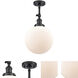 Franklin Restoration X-Large Beacon 1 Light 10 inch Matte Black Semi-Flush Mount Ceiling Light in Matte White Glass, Franklin Restoration