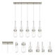 Milan 5 Light 36.13 inch Brushed Satin Nickel Linear Pendant Ceiling Light in Clear Glass