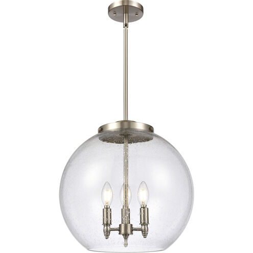 Ballston Athens LED 15.75 inch Brushed Satin Nickel Pendant Ceiling Light in Clear Glass