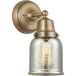 Aditi Bell 1 Light 5 inch Brushed Brass Sconce Wall Light in Silver Plated Mercury Glass