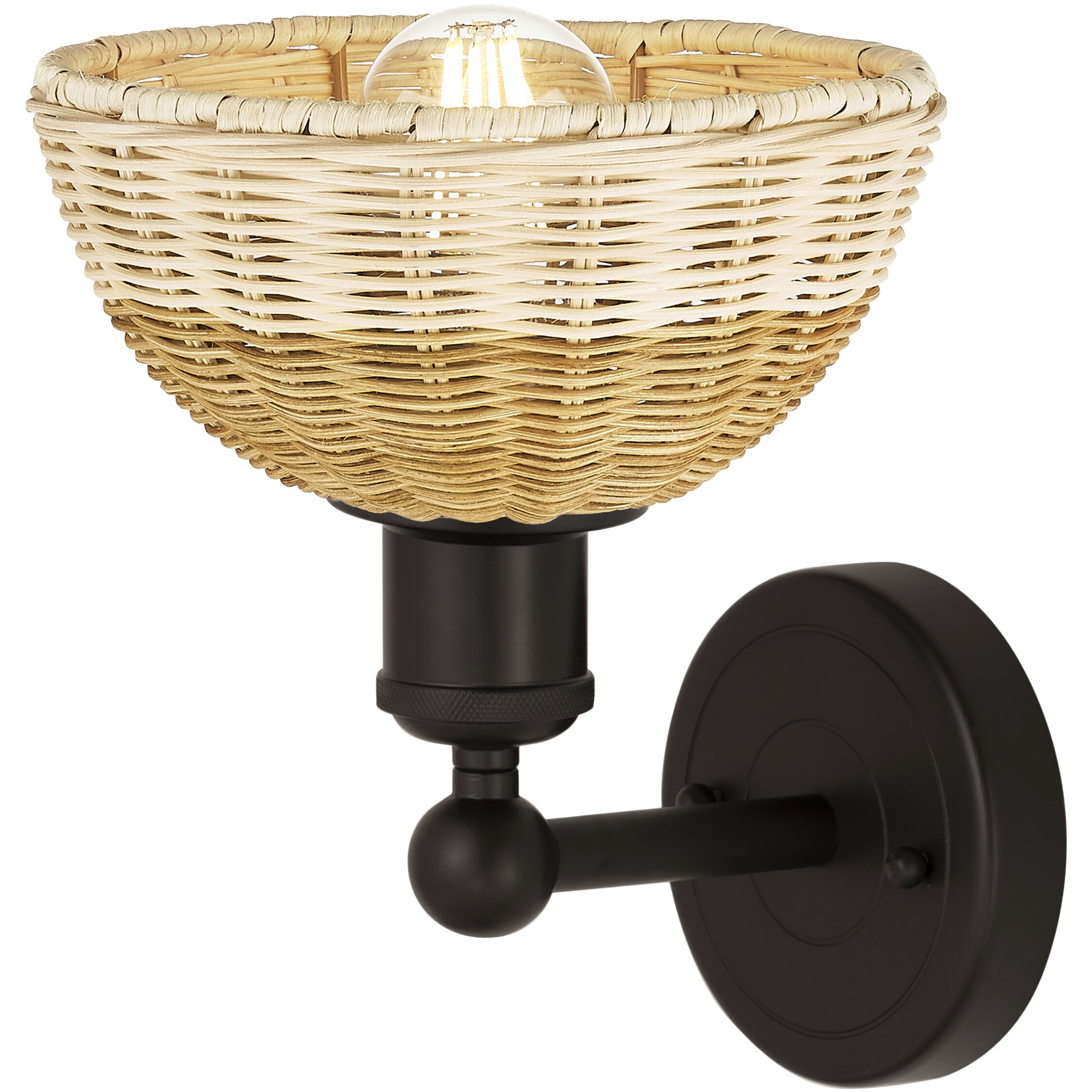 Edison Bristol Natural II Armed Sconce Wall Light in Oil Rubbed Bronze