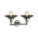 Franklin Restoration Railroad 2 Light 18 inch Polished Nickel Bath Vanity Light Wall Light in Matte Black, Franklin Restoration